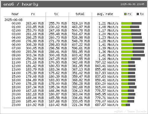 vnStat hourly